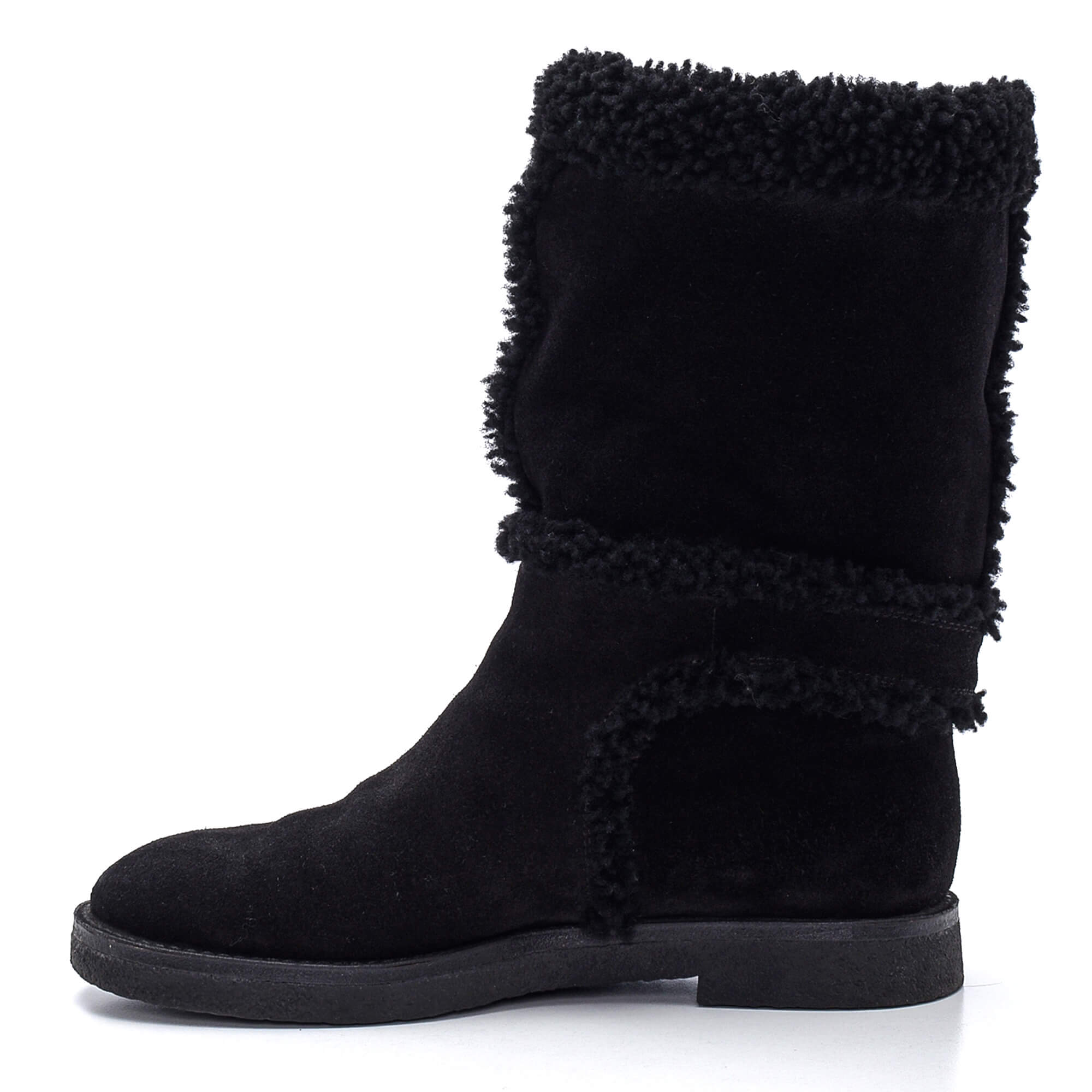 Louis Vuitton - Black Suede and Shearling Snow Boots